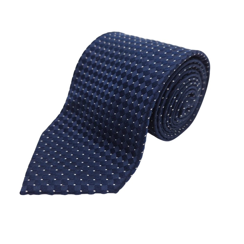 Donald J Trump Signature Collection Mens Blue Silk Jacquard Dress‎ Neck Tie 60"